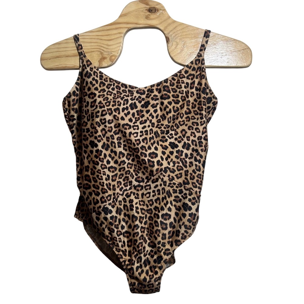 Summersalt The Ruched Backflip One Piece Swimsuit Leopard Print Brown Womens 18